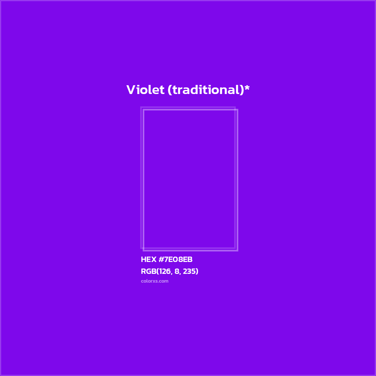 HEX #7E08EB Color Name, Color Code, Palettes, Similar Paints, Images