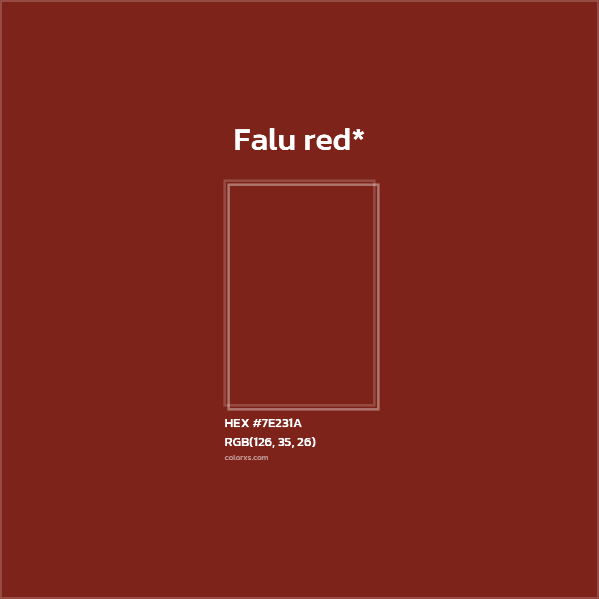 HEX #7E231A Color Name, Color Code, Palettes, Similar Paints, Images