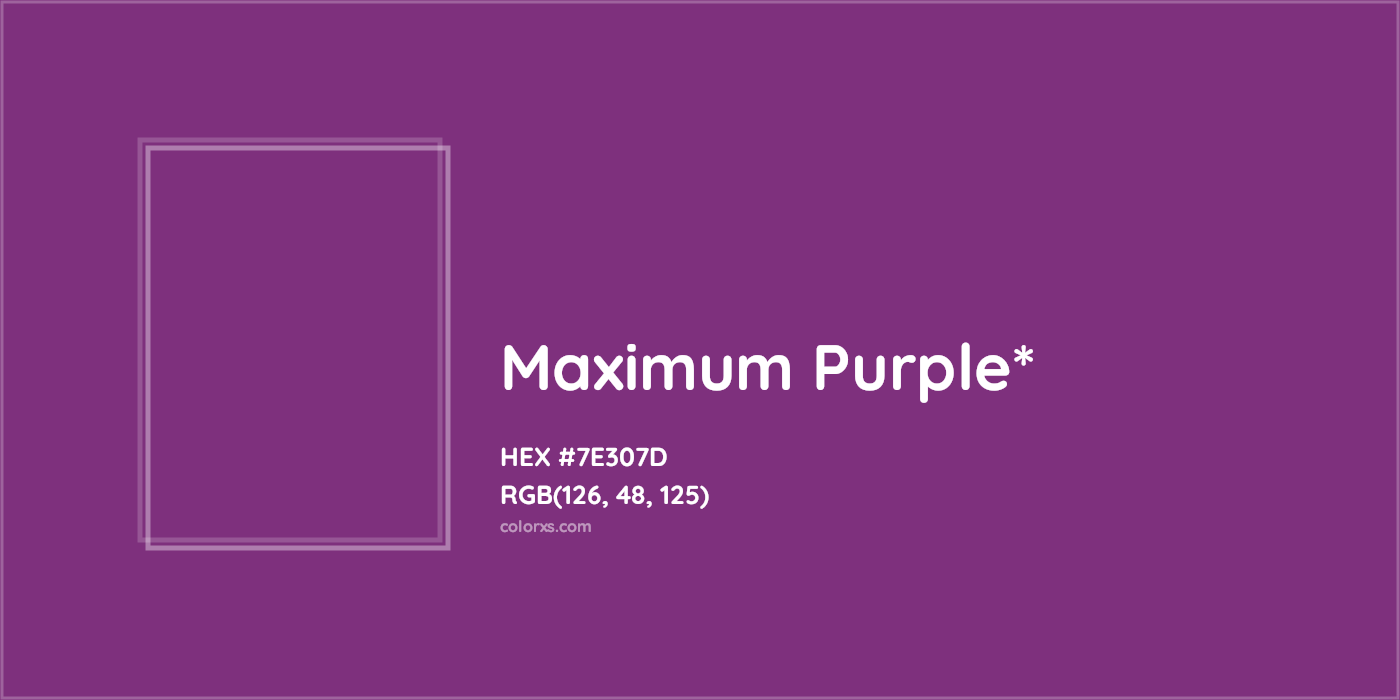 HEX #7E307D Color Name, Color Code, Palettes, Similar Paints, Images