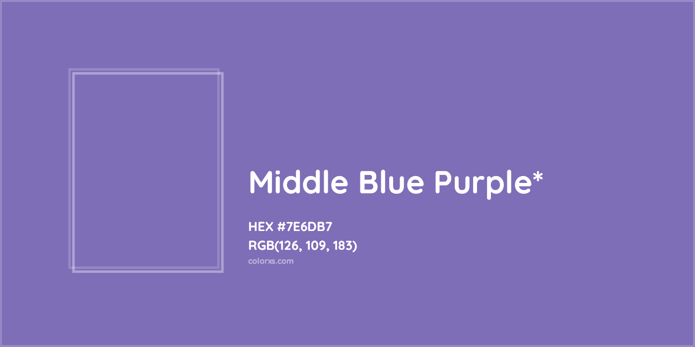 HEX #7E6DB7 Color Name, Color Code, Palettes, Similar Paints, Images