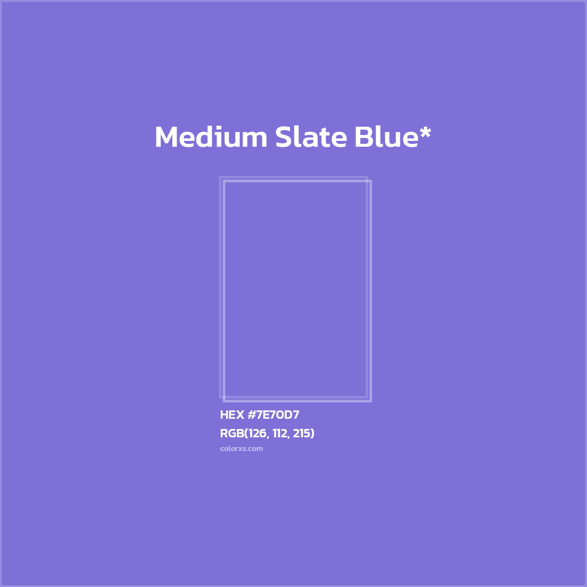 #7E70D7 hex color. RGB, RYB, CMYK, HSL, HSV codes and color conversions. Matching color names, palettes, paints.