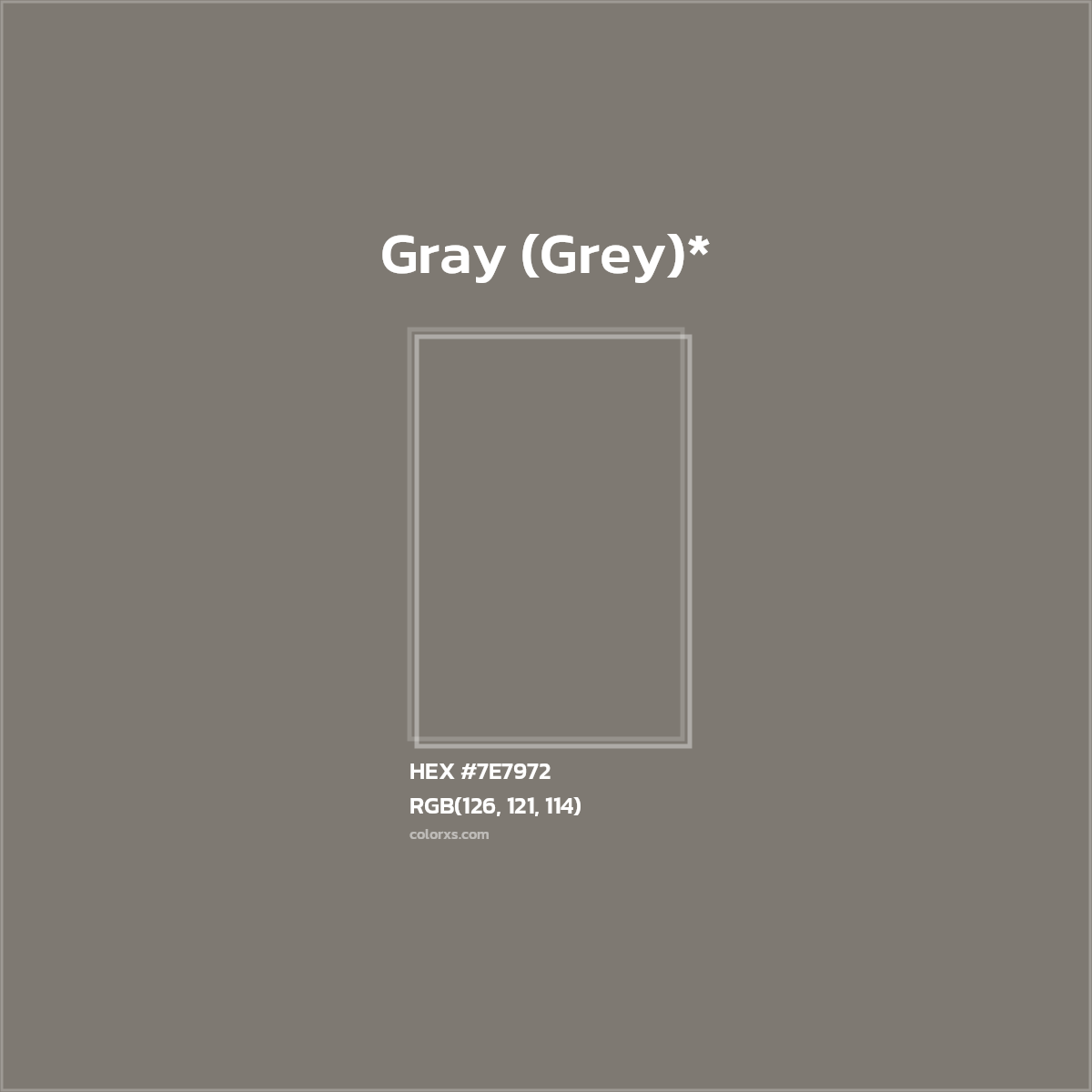 HEX #7E7972 Color Name, Color Code, Palettes, Similar Paints, Images