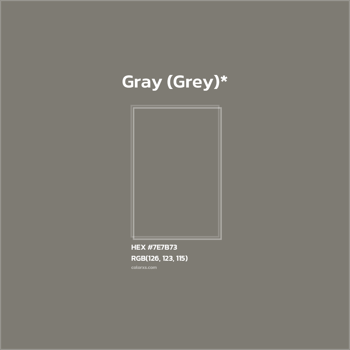 HEX #7E7B73 Color Name, Color Code, Palettes, Similar Paints, Images