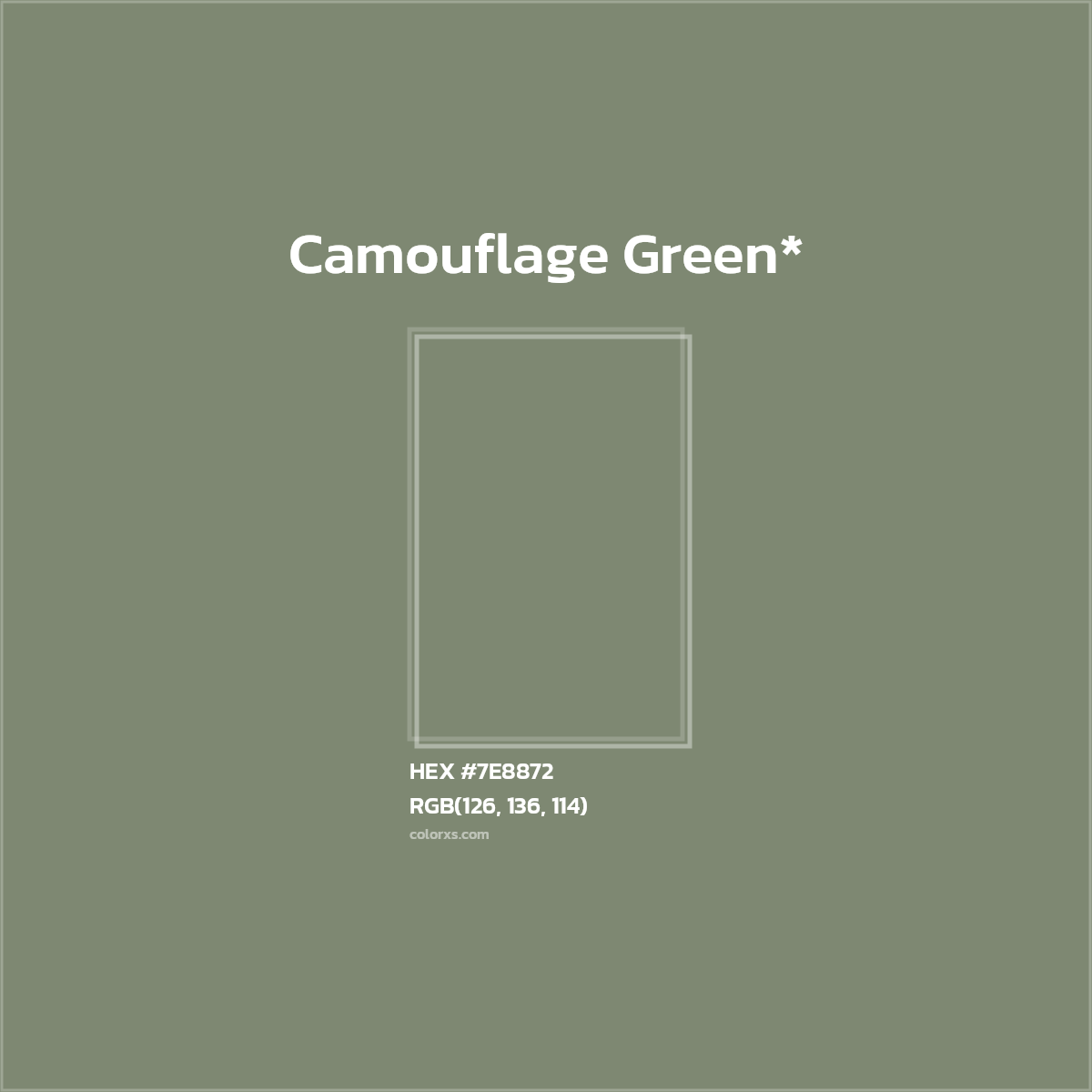 HEX #7E8872 Color Name, Color Code, Palettes, Similar Paints, Images