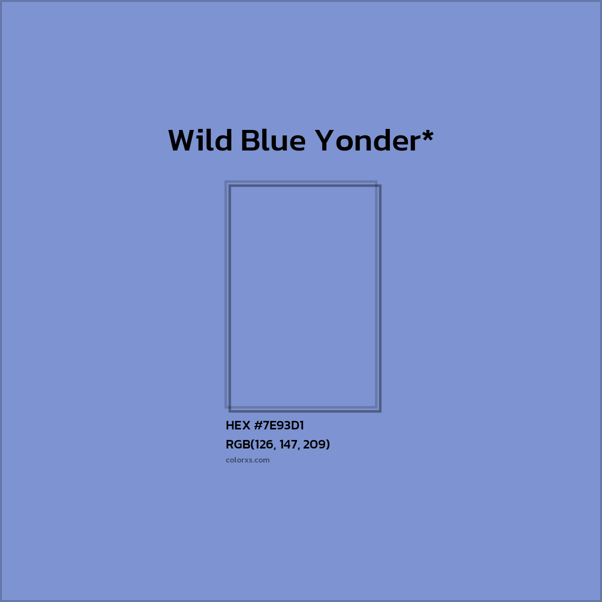 HEX #7E93D1 Color Name, Color Code, Palettes, Similar Paints, Images