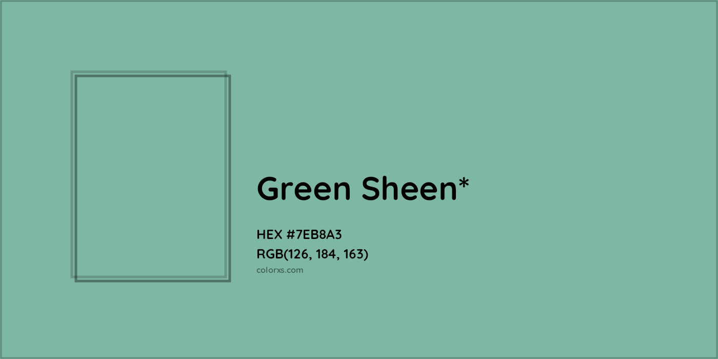 HEX #7EB8A3 Color Name, Color Code, Palettes, Similar Paints, Images