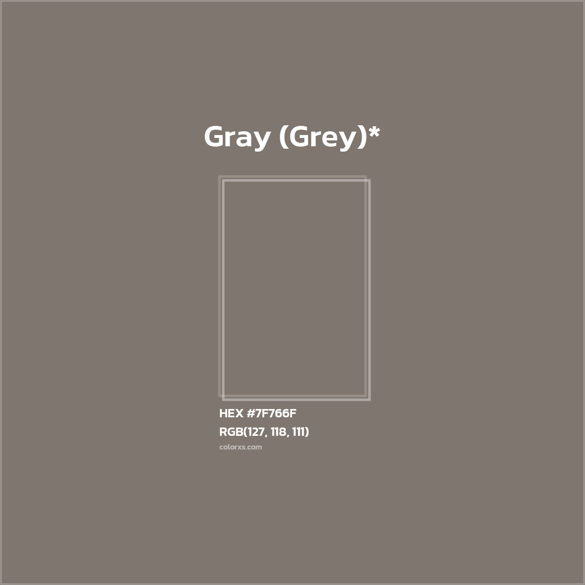 HEX #7F766F Color Name, Color Code, Palettes, Similar Paints, Images