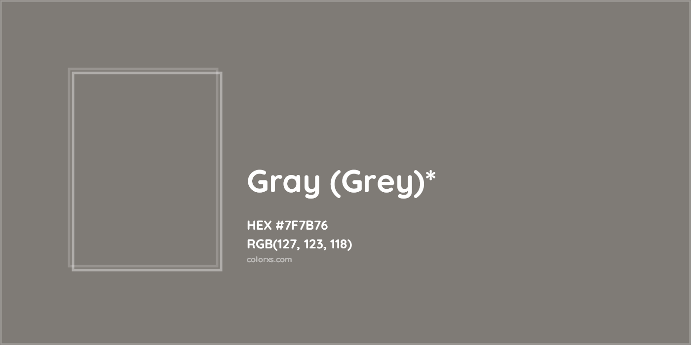 HEX #7F7B76 Color Name, Color Code, Palettes, Similar Paints, Images