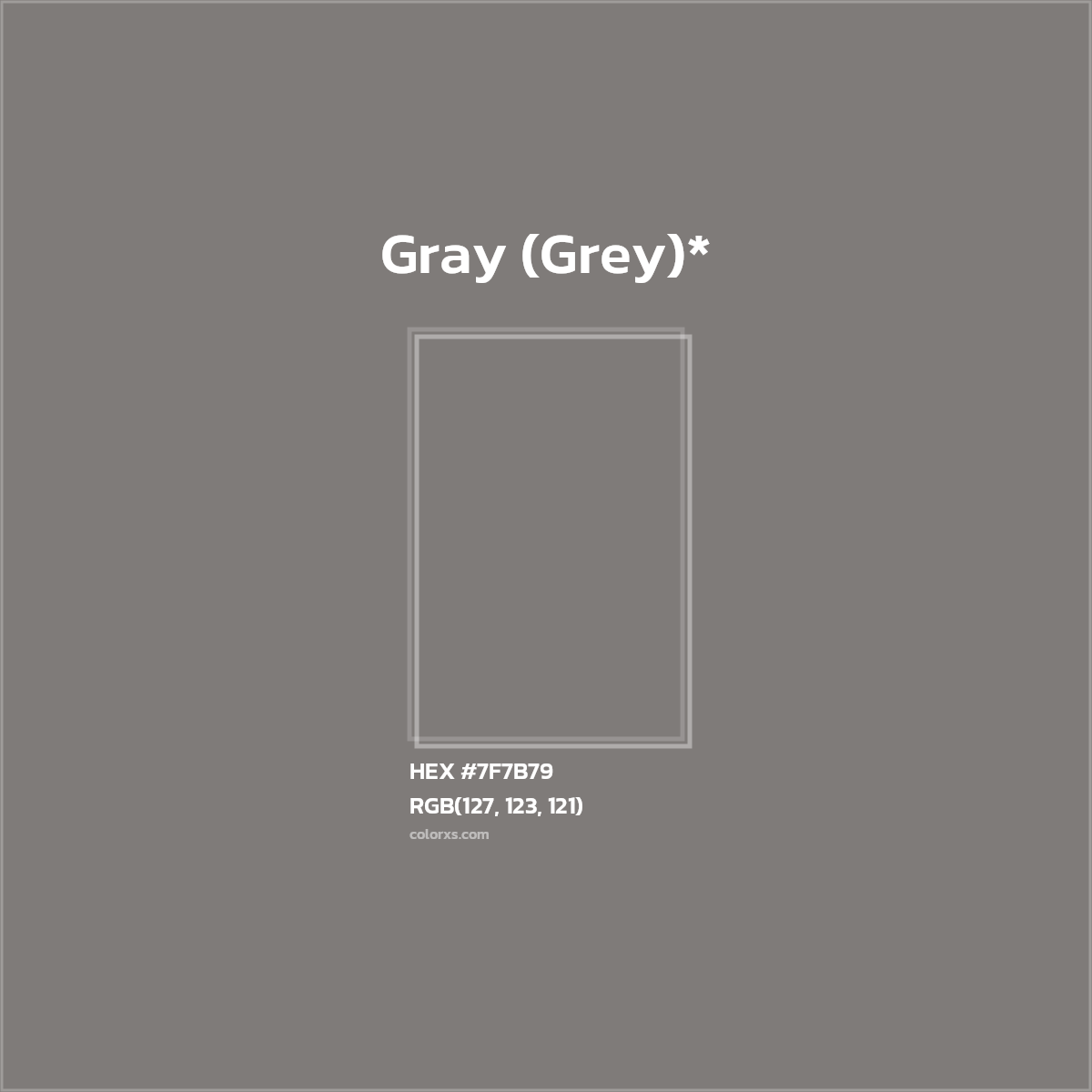 HEX #7F7B79 Color Name, Color Code, Palettes, Similar Paints, Images