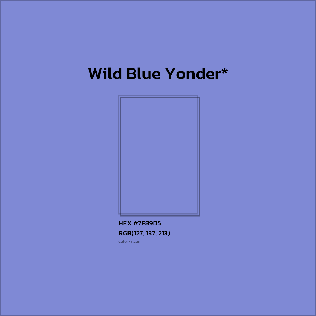 HEX #7F89D5 Color Name, Color Code, Palettes, Similar Paints, Images