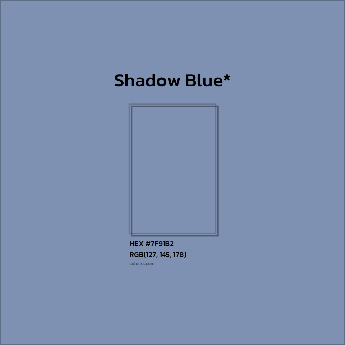 HEX #7F91B2 Color Name, Color Code, Palettes, Similar Paints, Images
