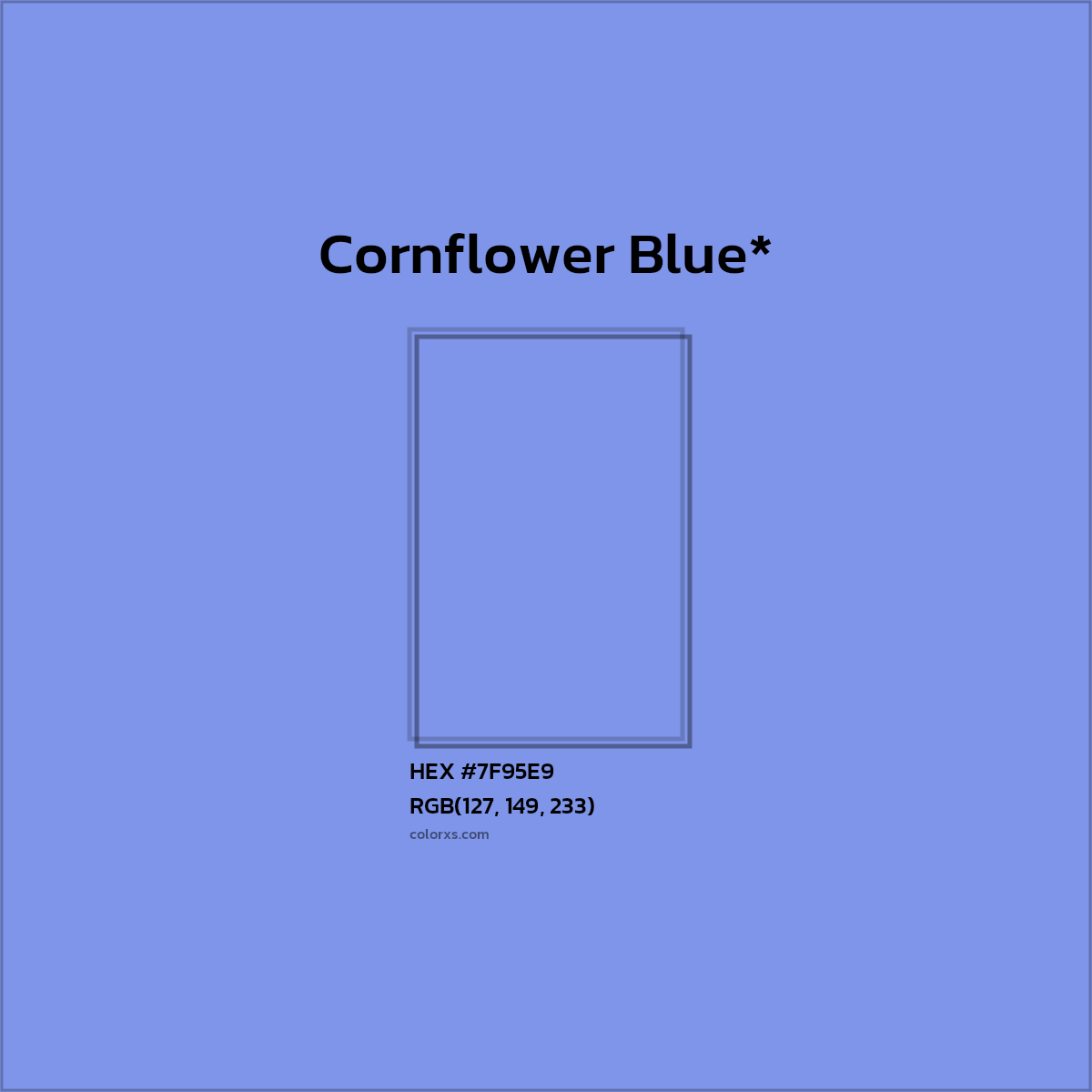 HEX #7F95E9 Color Name, Color Code, Palettes, Similar Paints, Images