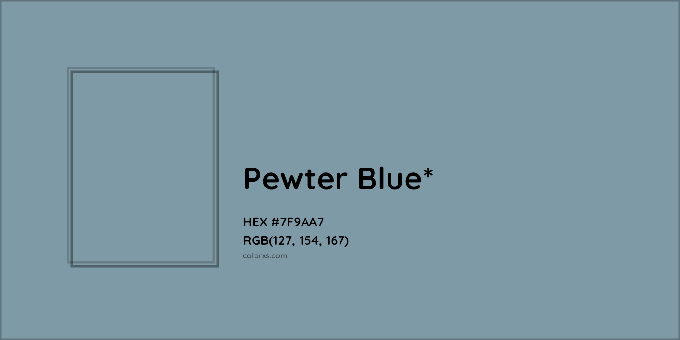 HEX #7F9AA7 Color Name, Color Code, Palettes, Similar Paints, Images