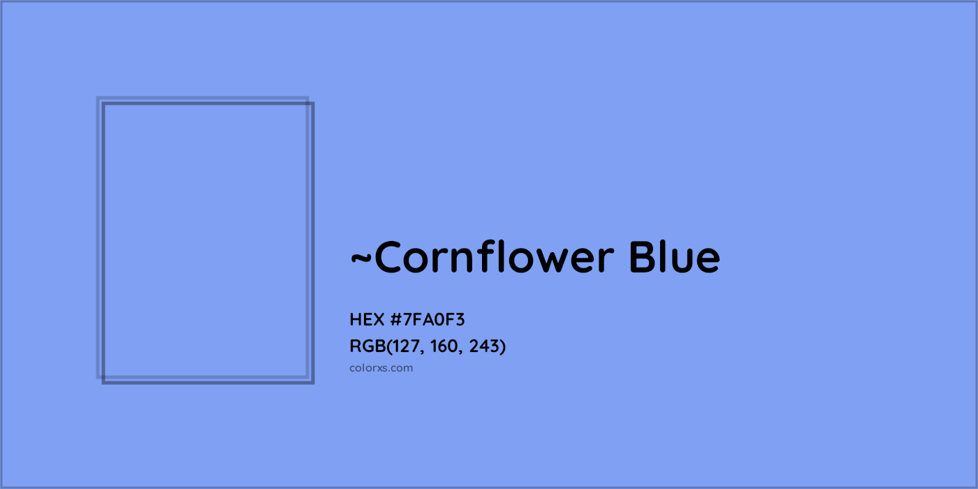 HEX #7FA0F3 Color Name, Color Code, Palettes, Similar Paints, Images
