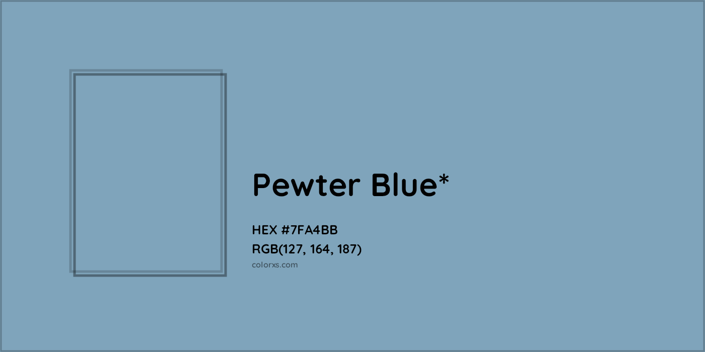 HEX #7FA4BB Color Name, Color Code, Palettes, Similar Paints, Images