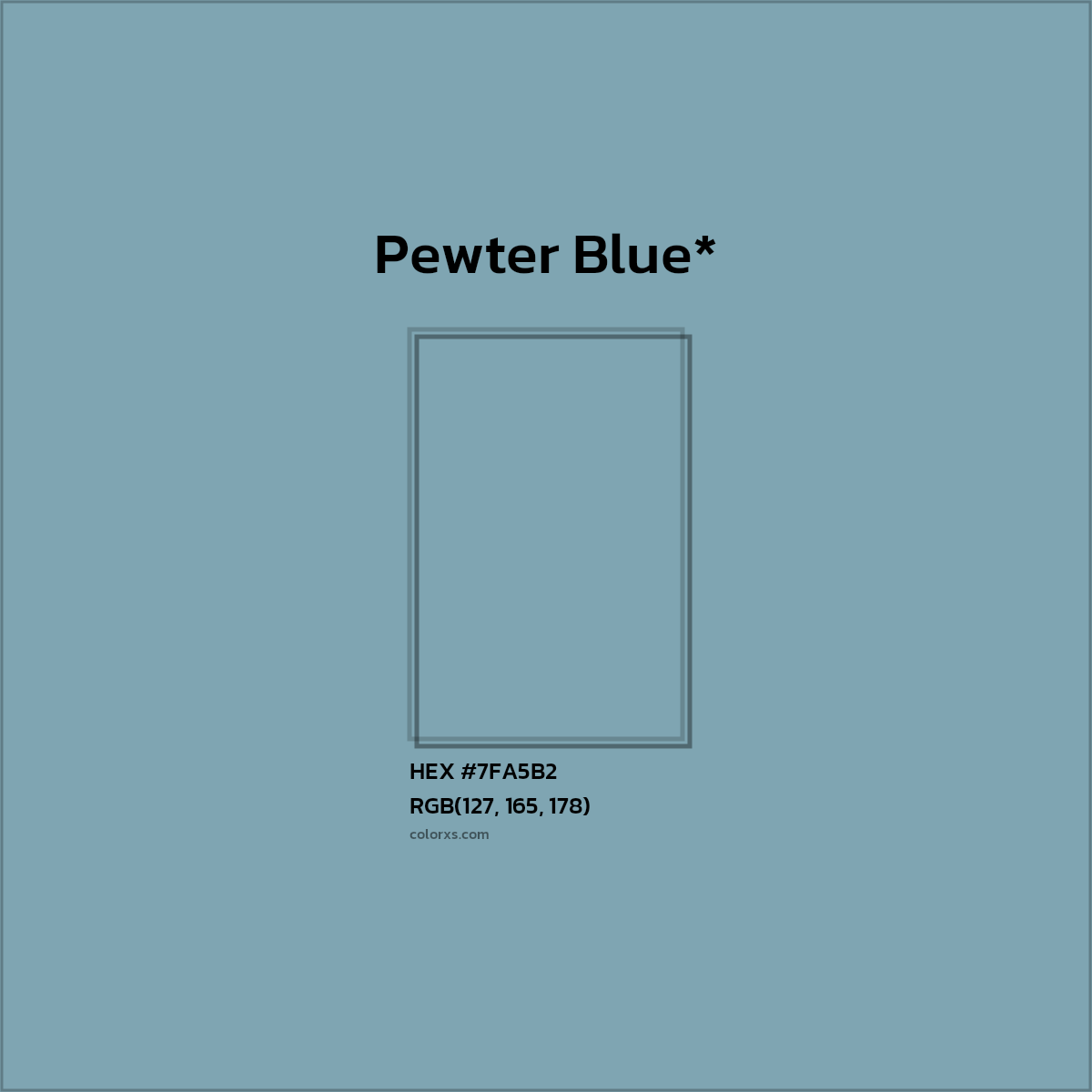 HEX #7FA5B2 Color Name, Color Code, Palettes, Similar Paints, Images