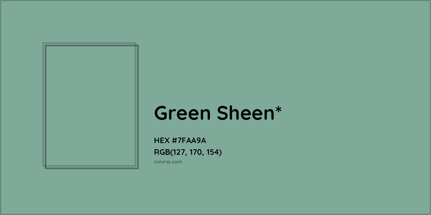 HEX #7FAA9A Color Name, Color Code, Palettes, Similar Paints, Images