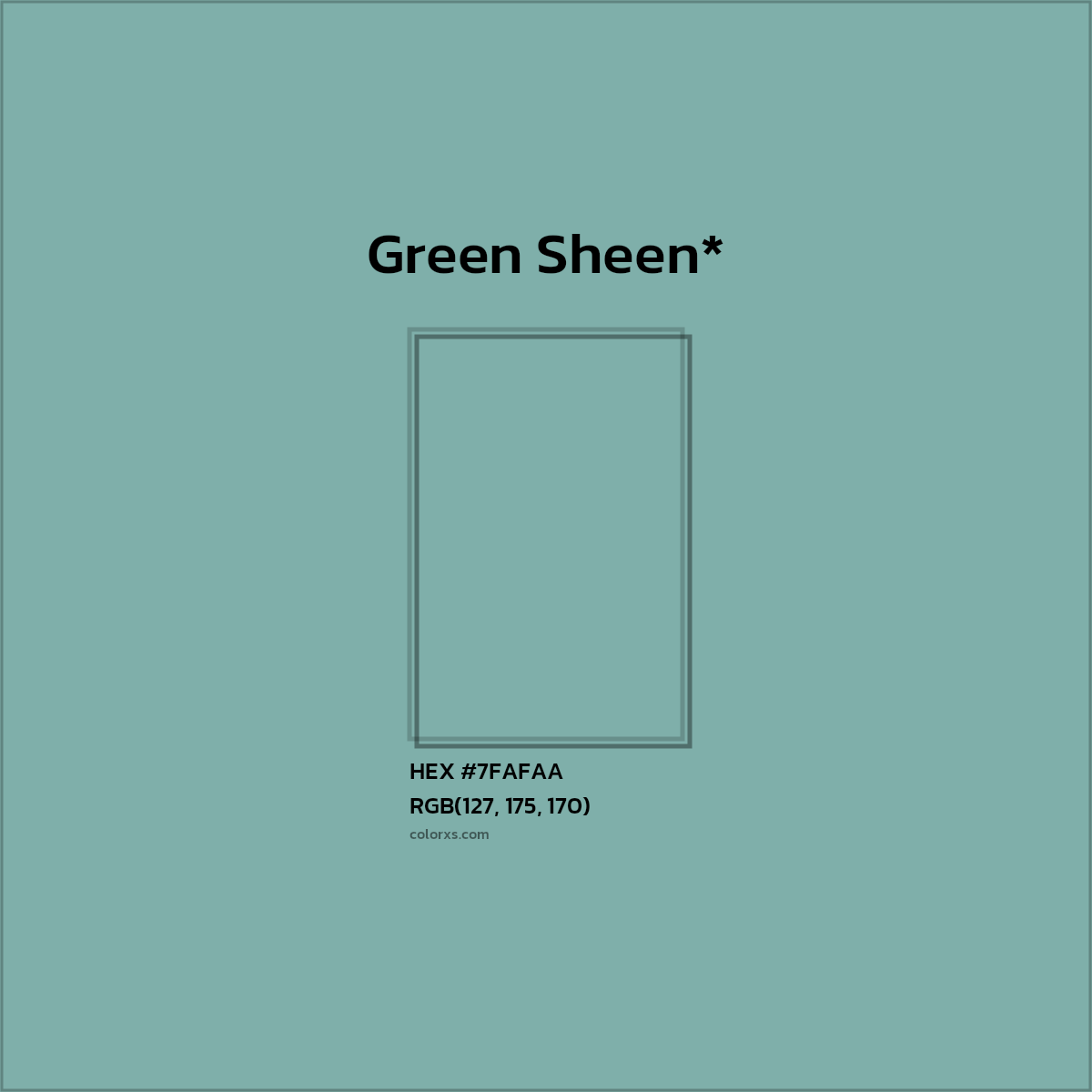 HEX #7FAFAA Color Name, Color Code, Palettes, Similar Paints, Images
