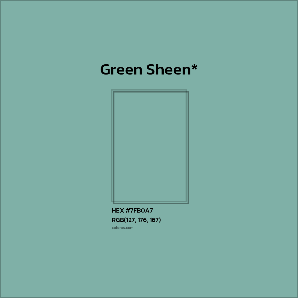 HEX #7FB0A7 Color Name, Color Code, Palettes, Similar Paints, Images