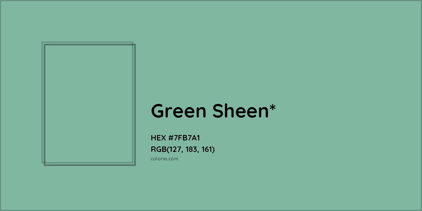 HEX #7FB7A1 Color Name, Color Code, Palettes, Similar Paints, Images