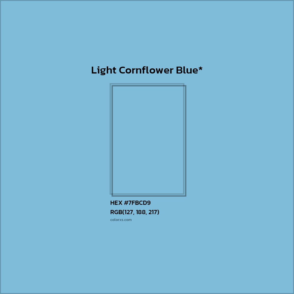 HEX #7FBCD9 Color Name, Color Code, Palettes, Similar Paints, Images