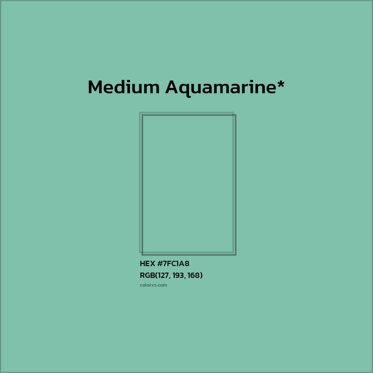 HEX #7FC1A8 Color Name, Color Code, Palettes, Similar Paints, Images