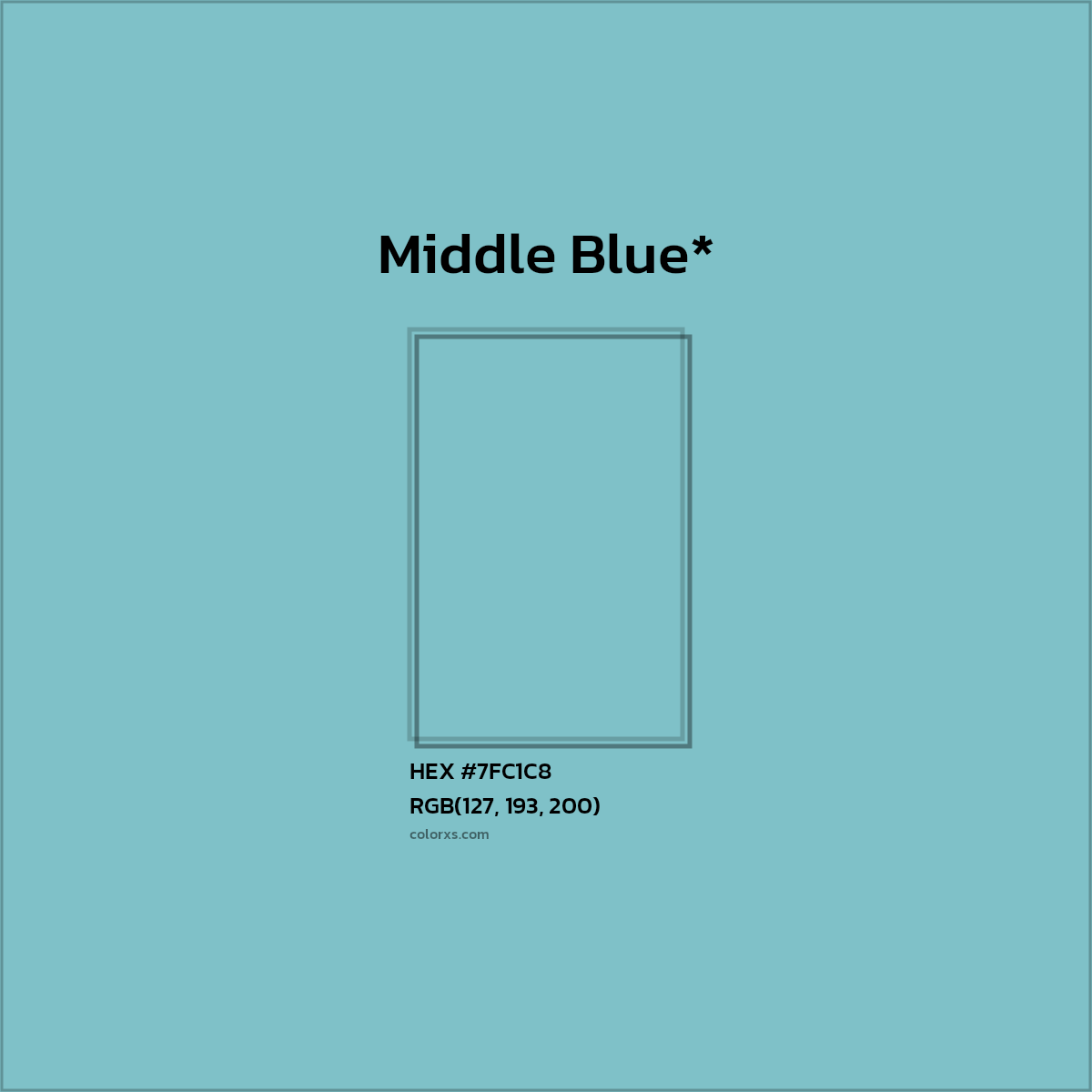 HEX #7FC1C8 Color Name, Color Code, Palettes, Similar Paints, Images