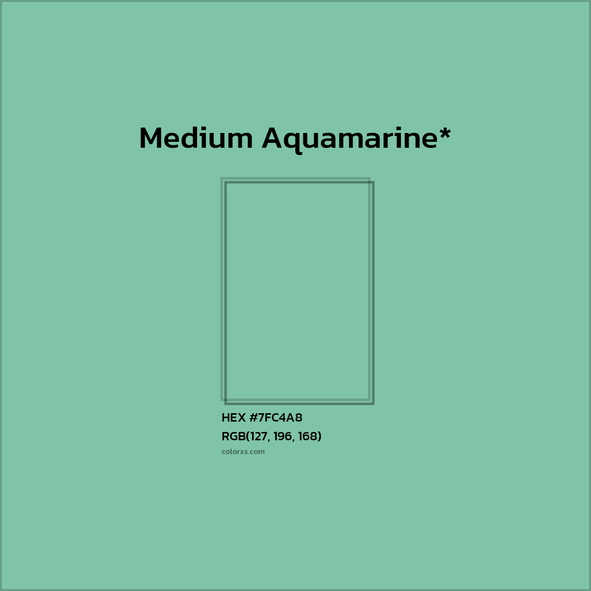 HEX #7FC4A8 Color Name, Color Code, Palettes, Similar Paints, Images
