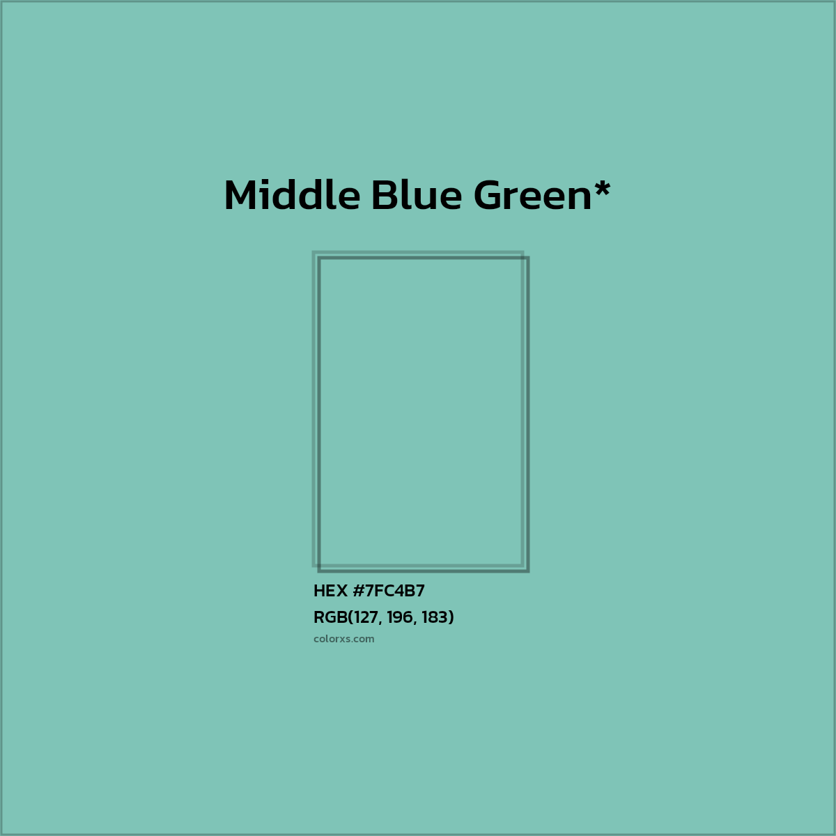 HEX #7FC4B7 Color Name, Color Code, Palettes, Similar Paints, Images