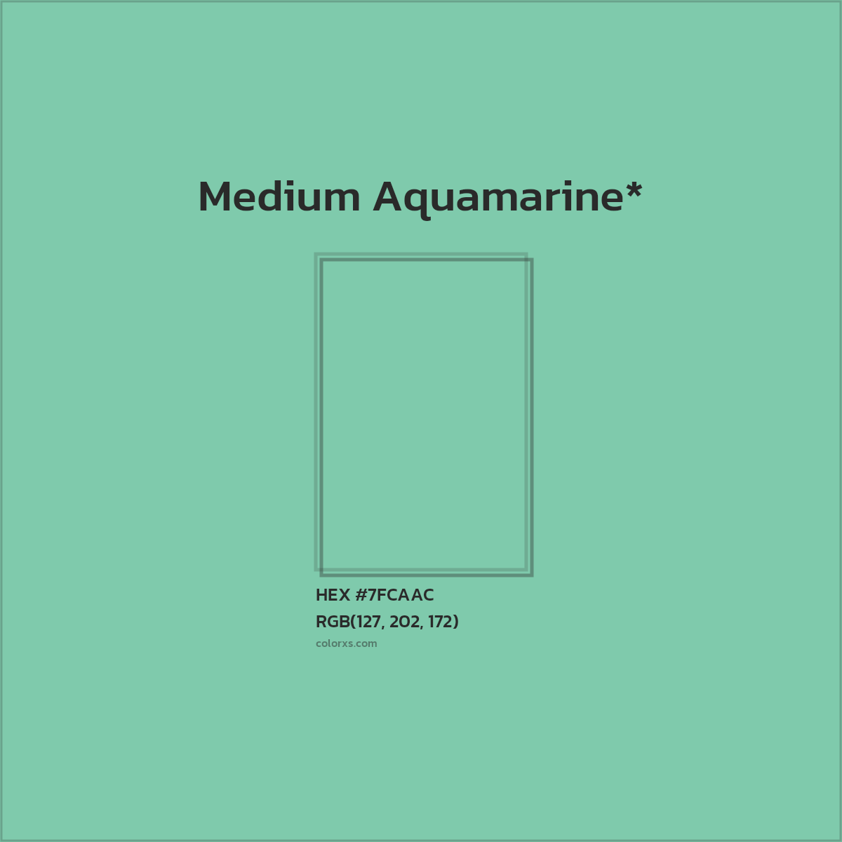 HEX #7FCAAC Color Name, Color Code, Palettes, Similar Paints, Images