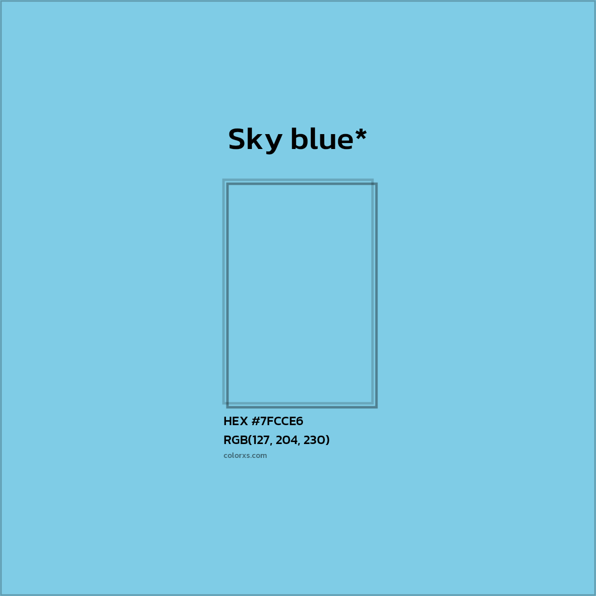 HEX #7FCCE6 Color Name, Color Code, Palettes, Similar Paints, Images