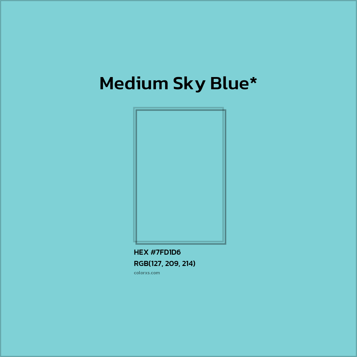 HEX #7FD1D6 Color Name, Color Code, Palettes, Similar Paints, Images