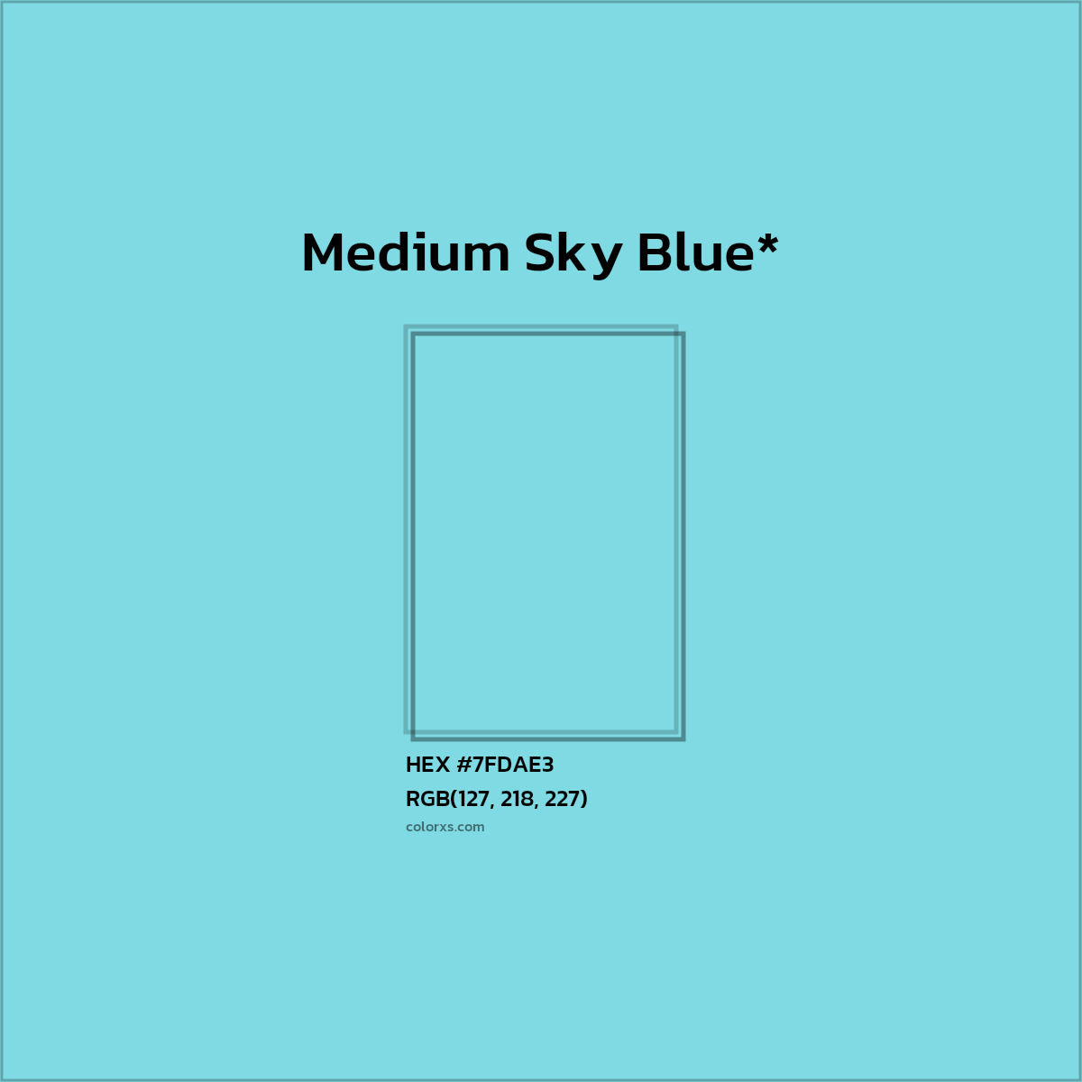 HEX #7FDAE3 Color Name, Color Code, Palettes, Similar Paints, Images