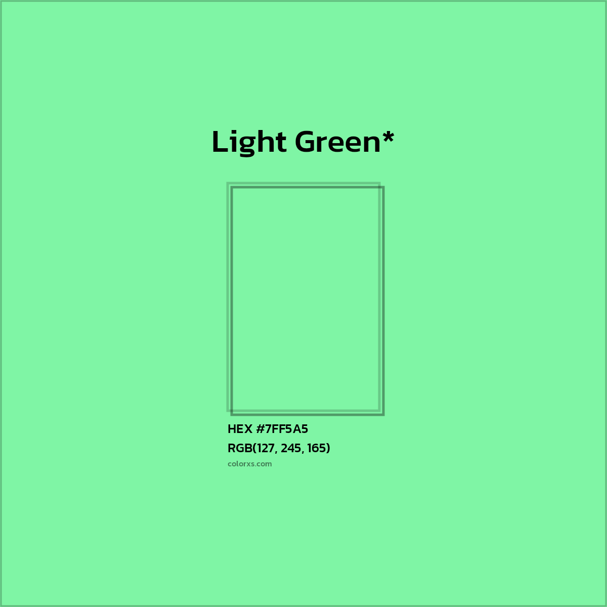 HEX #7FF5A5 Color Name, Color Code, Palettes, Similar Paints, Images