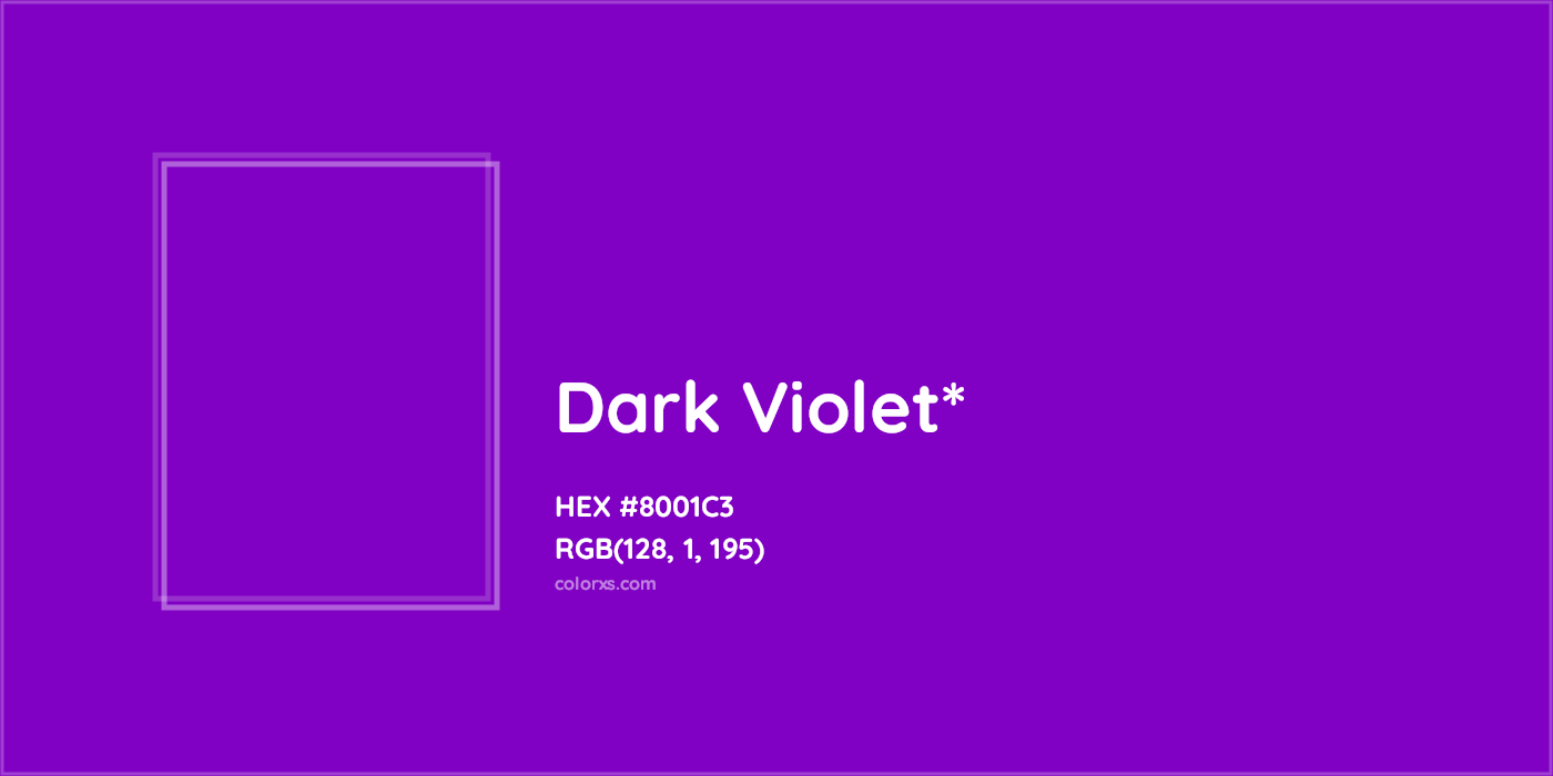 HEX #8001C3 Color Name, Color Code, Palettes, Similar Paints, Images