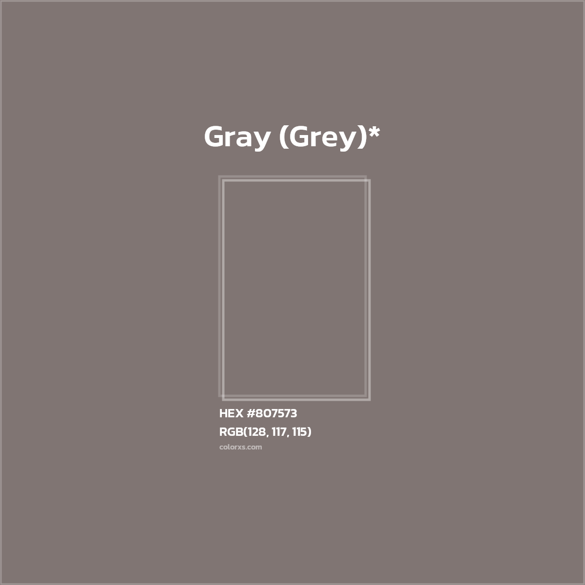 HEX #807573 Color Name, Color Code, Palettes, Similar Paints, Images