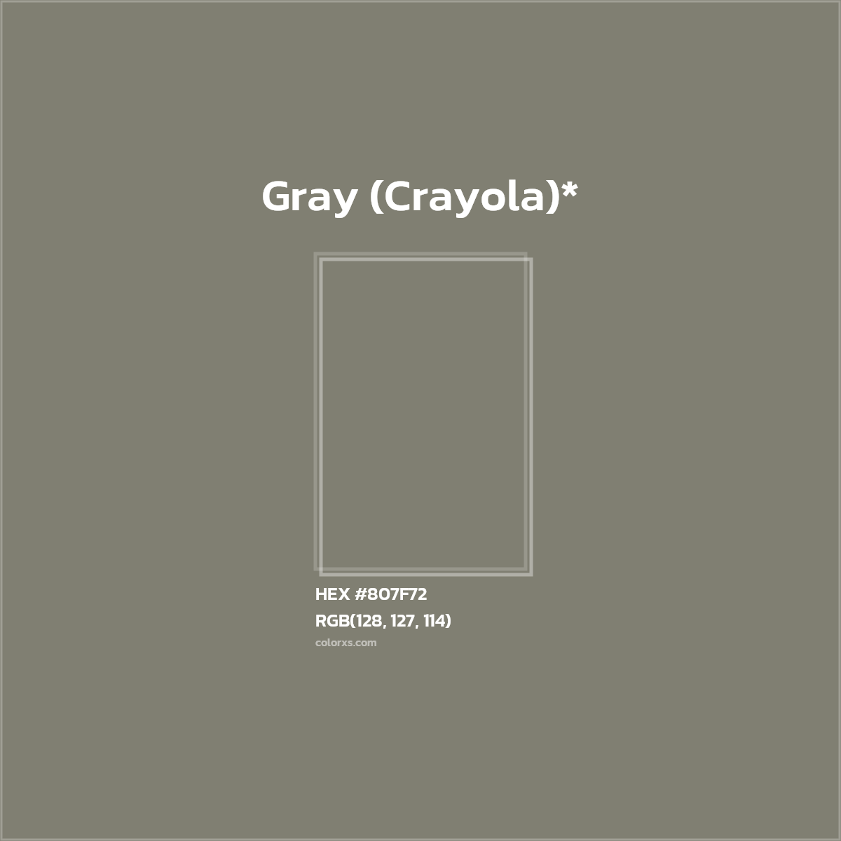 HEX #807F72 Color Name, Color Code, Palettes, Similar Paints, Images