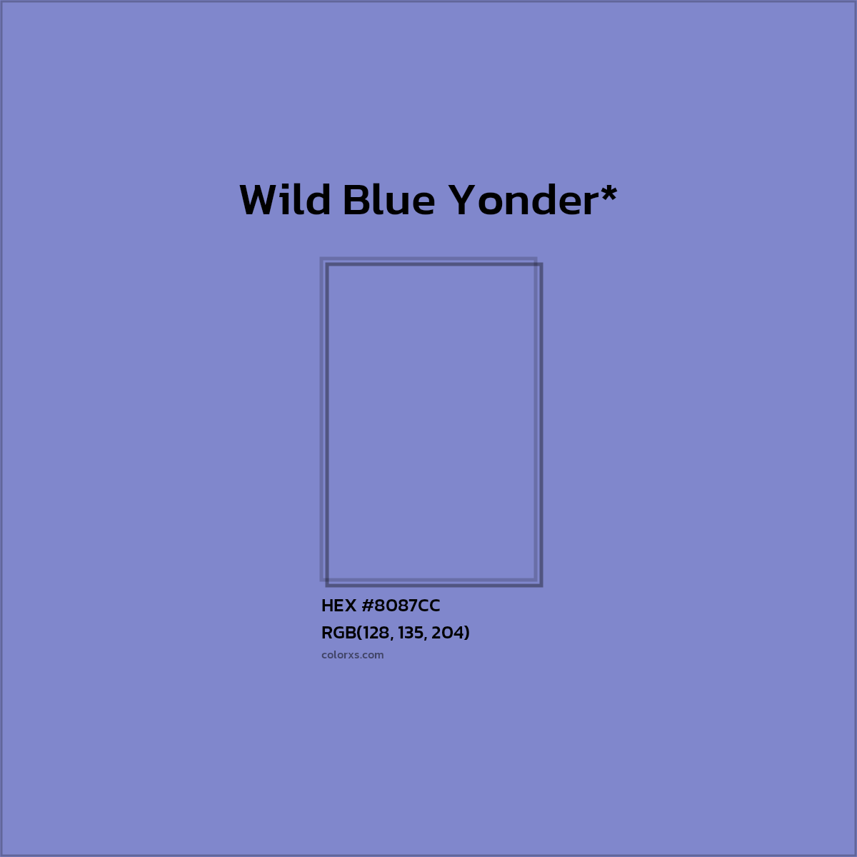 HEX #8087CC Color Name, Color Code, Palettes, Similar Paints, Images