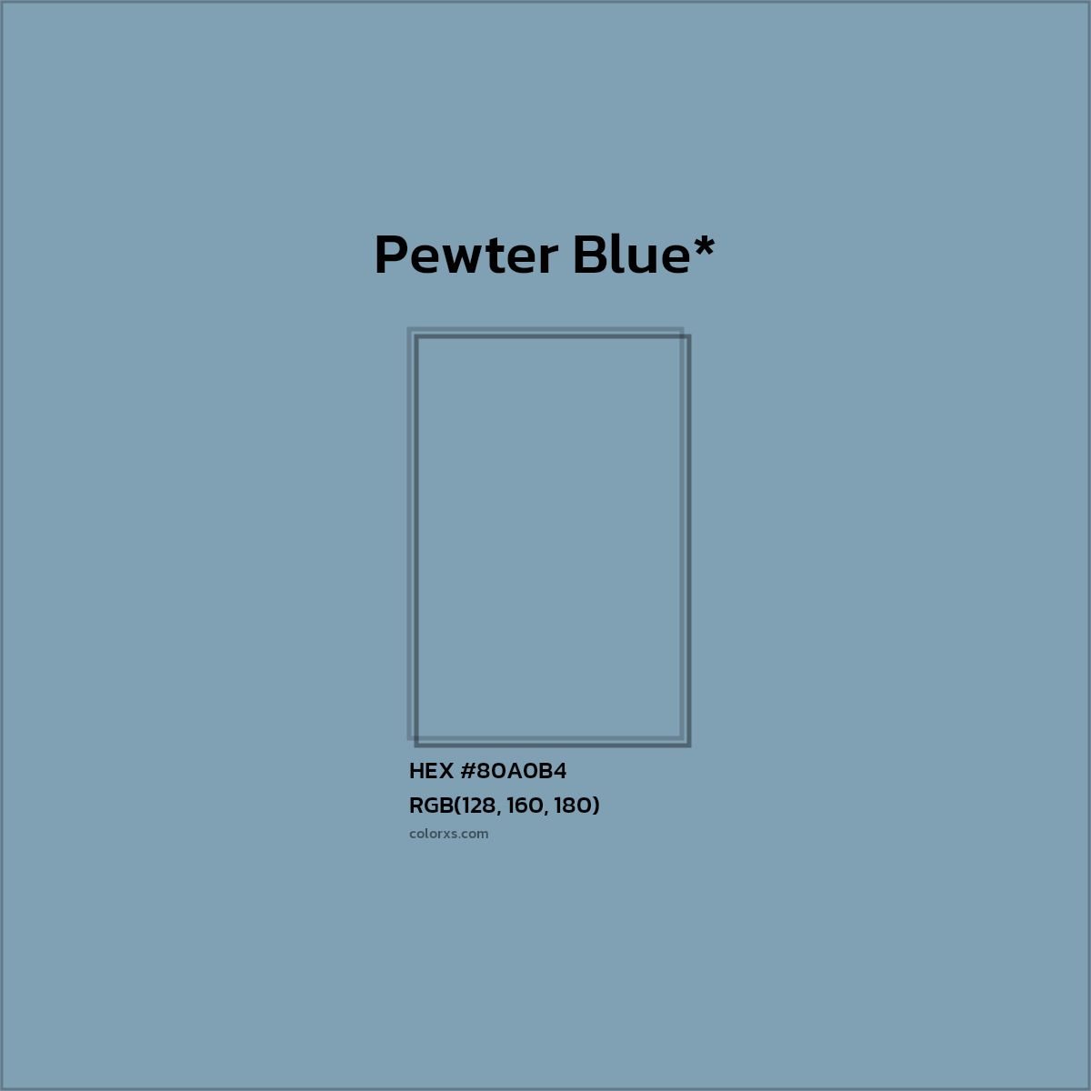 HEX #80A0B4 Color Name, Color Code, Palettes, Similar Paints, Images