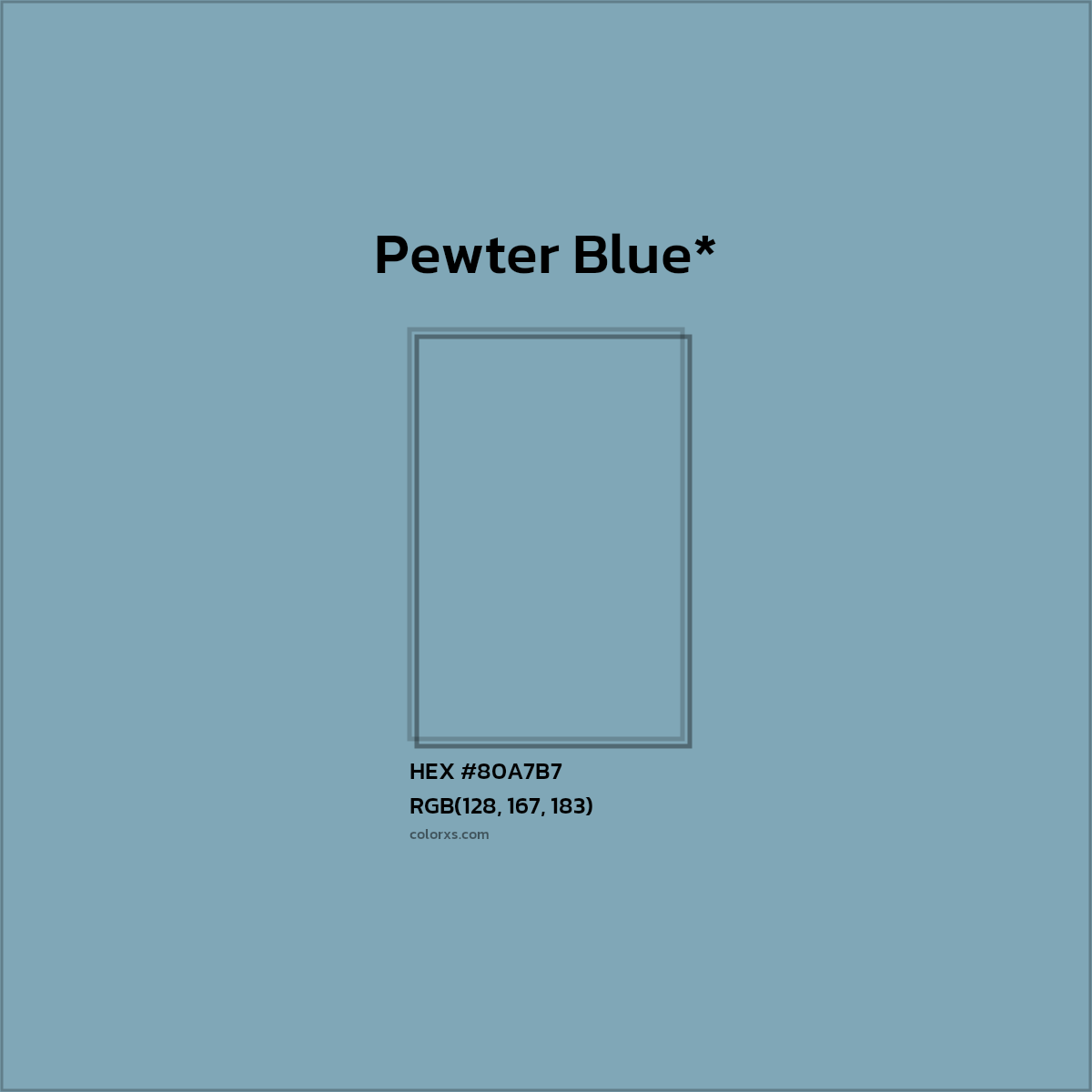 HEX #80A7B7 Color Name, Color Code, Palettes, Similar Paints, Images