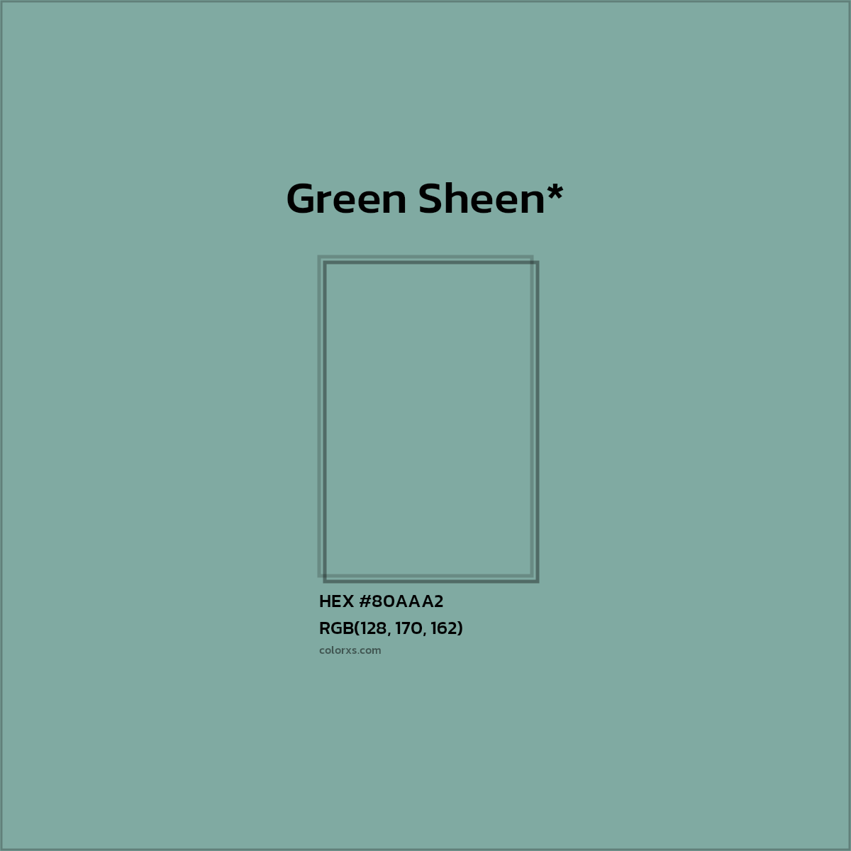 HEX #80AAA2 Color Name, Color Code, Palettes, Similar Paints, Images