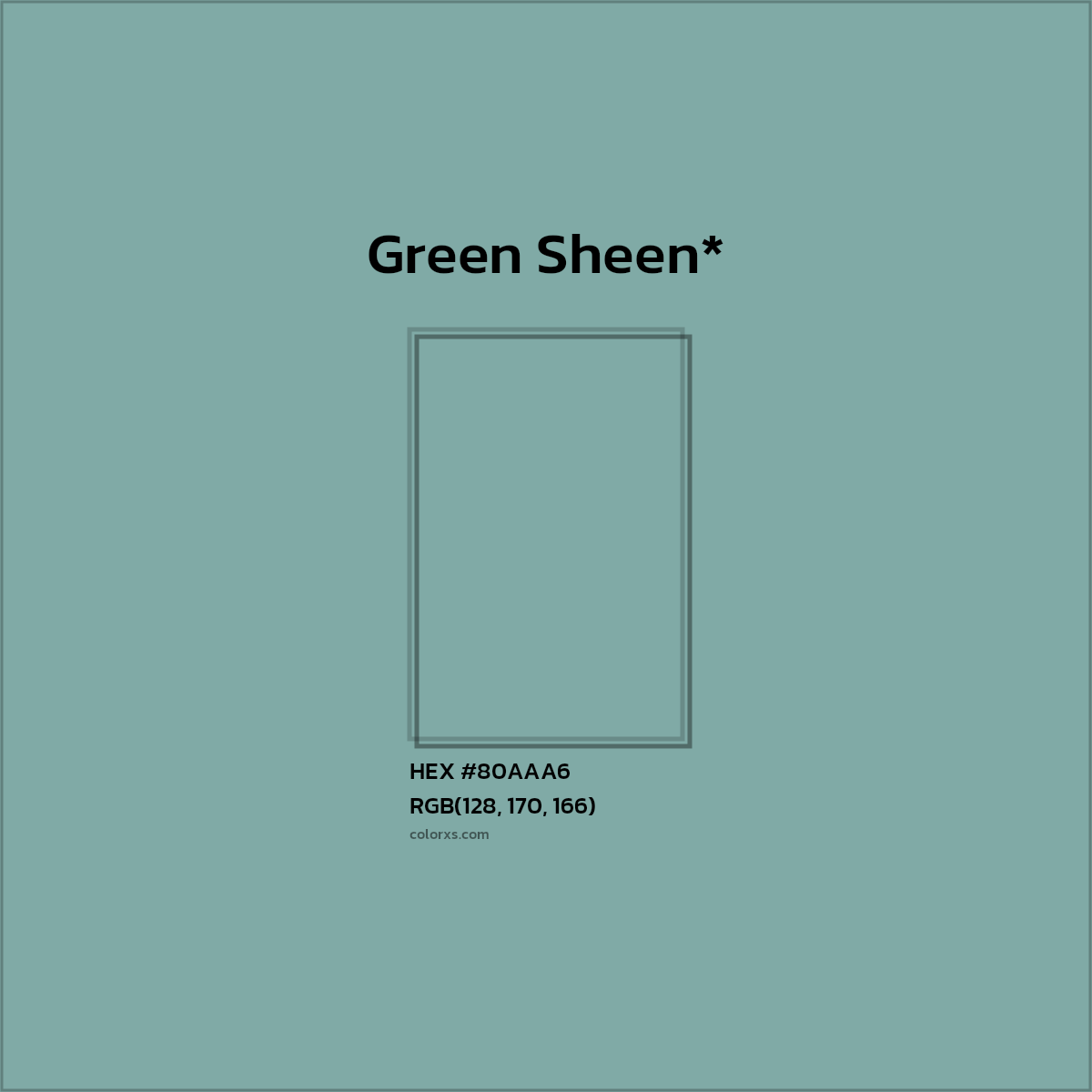 HEX #80AAA6 Color Name, Color Code, Palettes, Similar Paints, Images