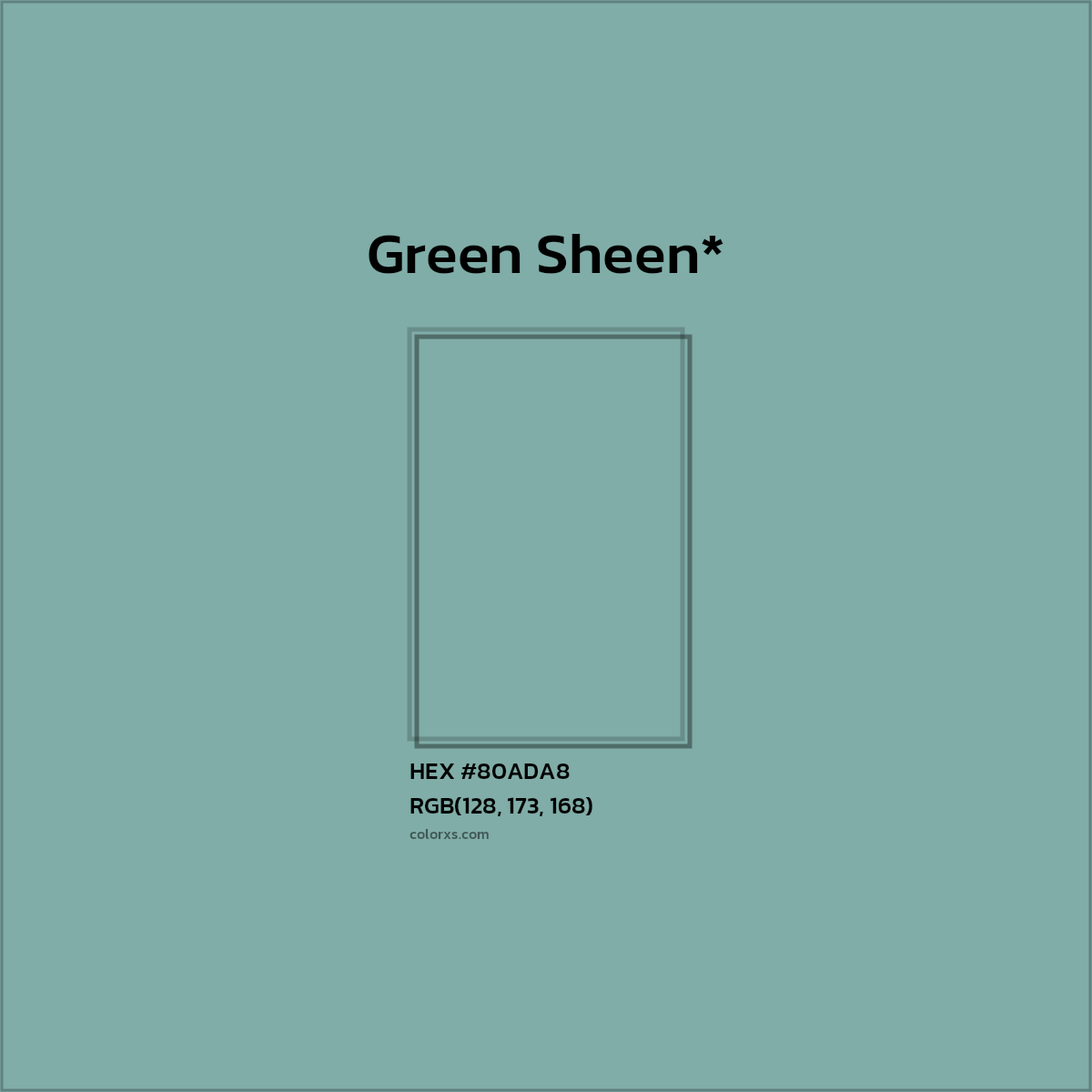 HEX #80ADA8 Color Name, Color Code, Palettes, Similar Paints, Images