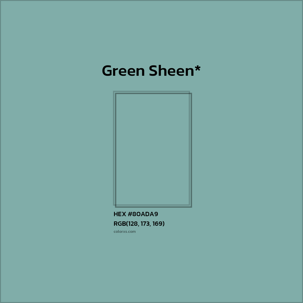 HEX #80ADA9 Color Name, Color Code, Palettes, Similar Paints, Images