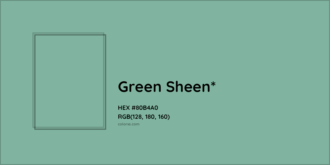 HEX #80B4A0 Color Name, Color Code, Palettes, Similar Paints, Images