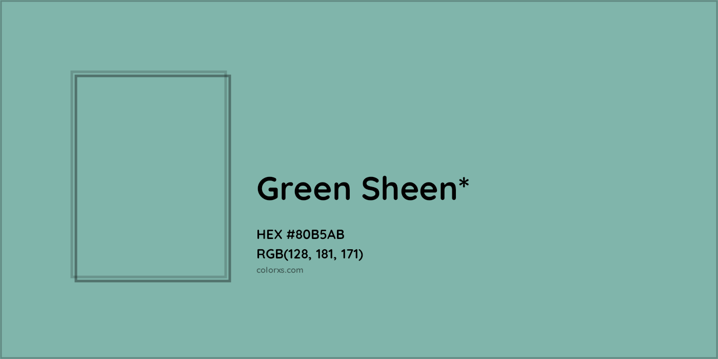 HEX #80B5AB Color Name, Color Code, Palettes, Similar Paints, Images