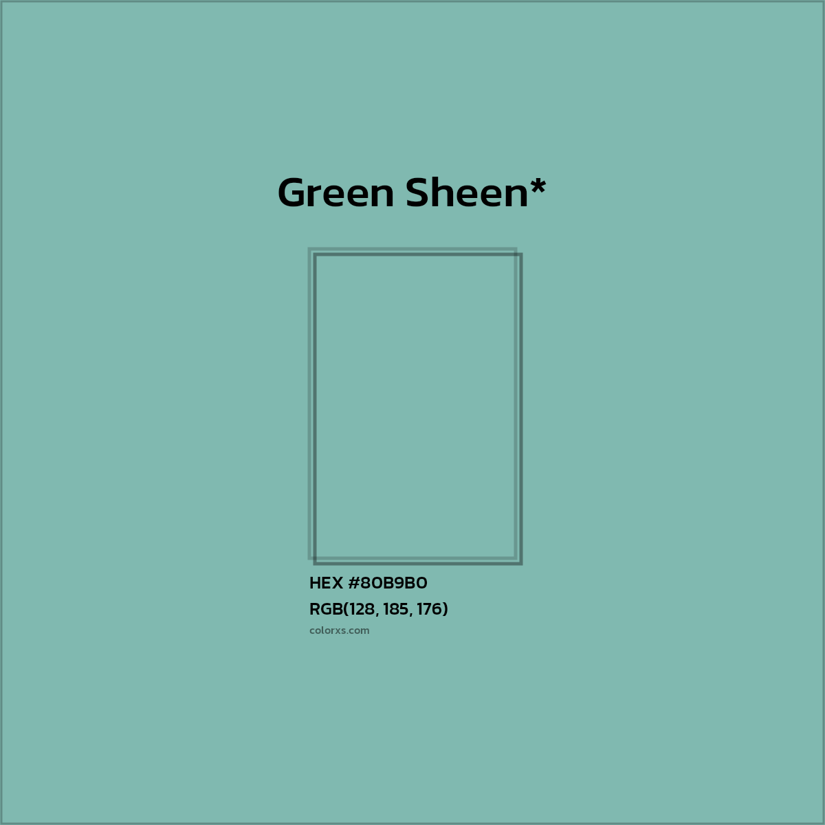 HEX #80B9B0 Color Name, Color Code, Palettes, Similar Paints, Images