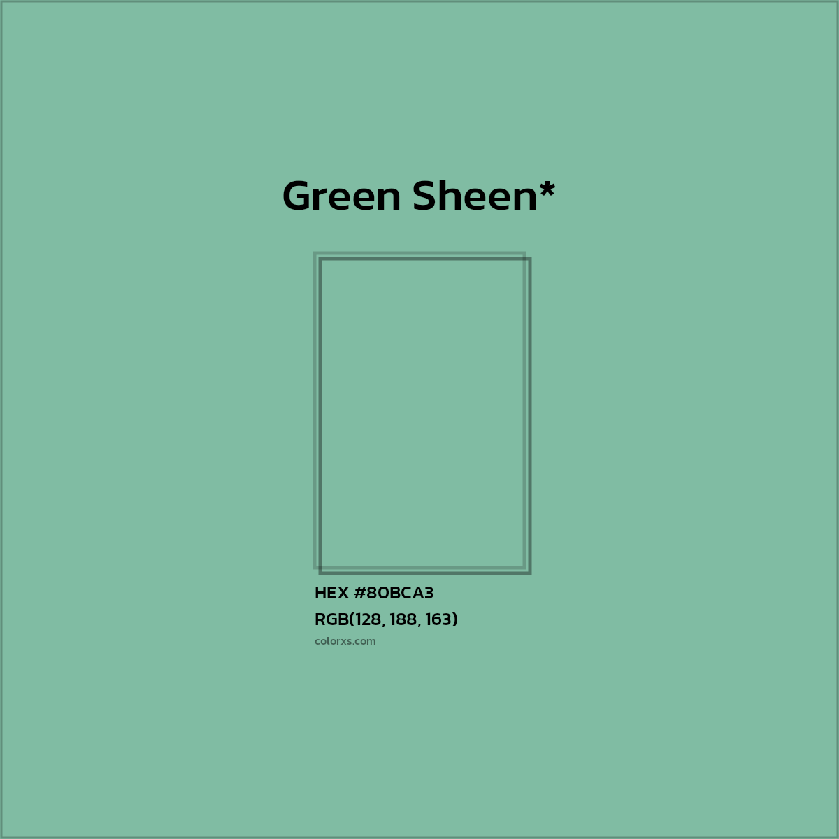 HEX #80BCA3 Color Name, Color Code, Palettes, Similar Paints, Images