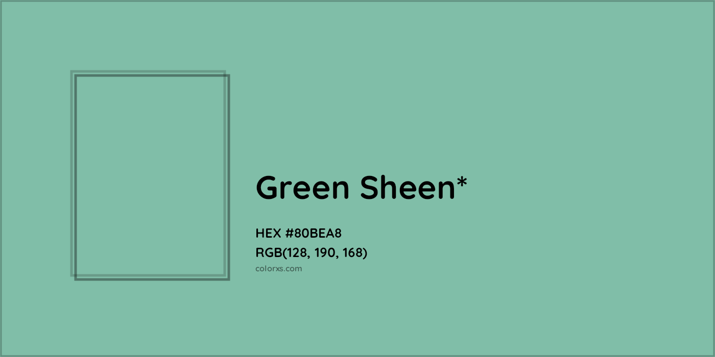 HEX #80BEA8 Color Name, Color Code, Palettes, Similar Paints, Images