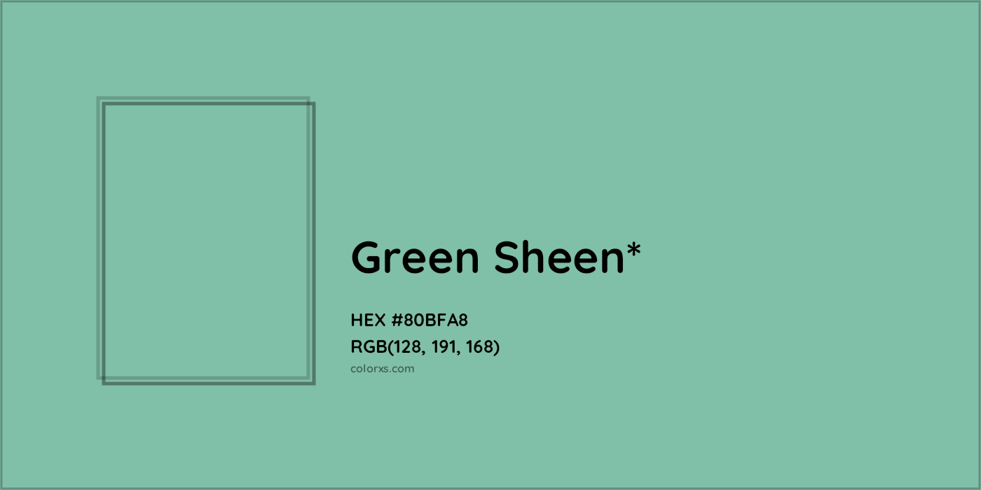 HEX #80BFA8 Color Name, Color Code, Palettes, Similar Paints, Images